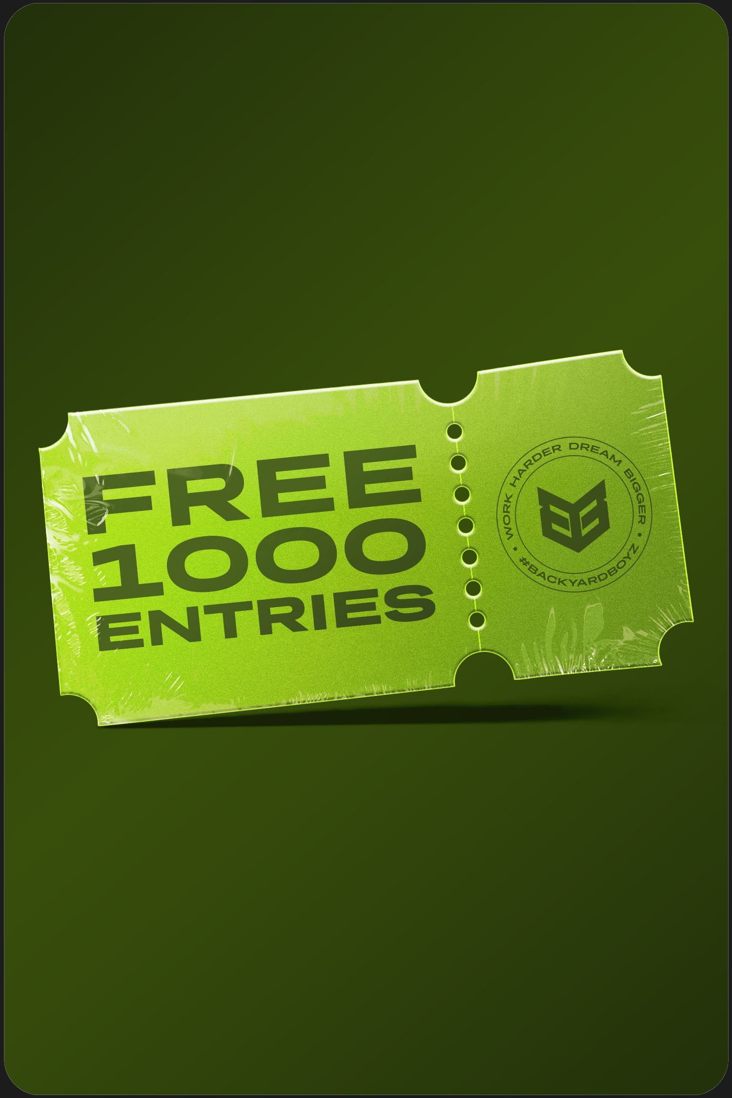 1000 bonus entries FREE!